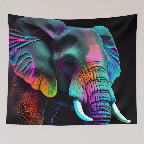Item preview, Neon Rainbow Elephant designed and sold by mcmtdesigns.