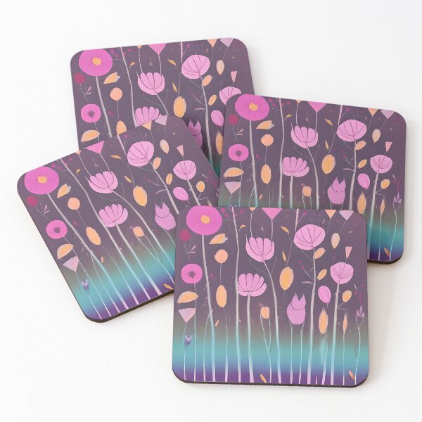 Item preview, Muted pink and orange abstract floral designed and sold by ibelieveimages.