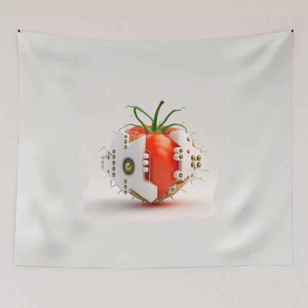 Item preview, Technology automation of agriculture robot harvest tomato in white background designed and sold by One Piece Bounty Poster.