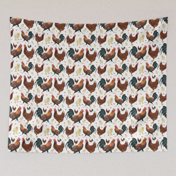 Item preview, Rooster, hen, chicken, egg pattern designed and sold by HayesAtHome.