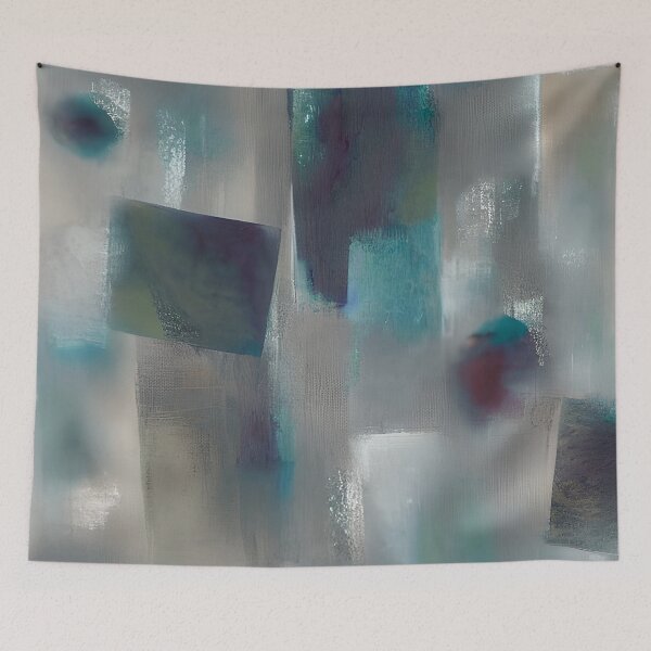 Aperçu de l'œuvre Teal and gray abstract blend créée et vendue par ibelieveimages.