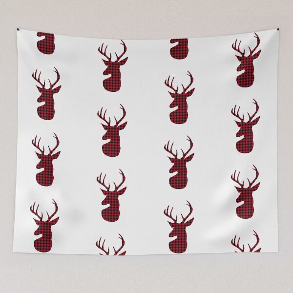 Item preview, Red Plaid Deer Stag Design designed and sold by oursunnycdays.