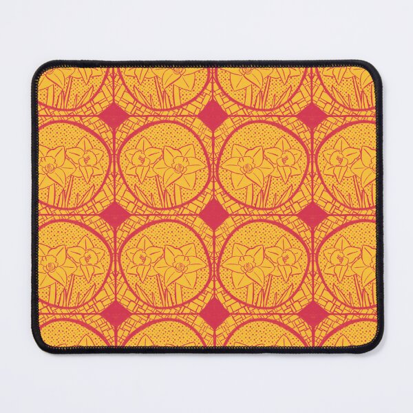 Item preview, Red and Yellow Daffodil Block Print designed and sold by dKarthdesign.