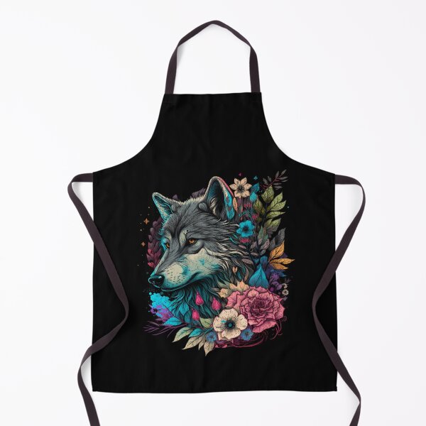 Artikelvorschau, Wolf mit Blumen Naturliebhaber Cottagecore entworfen und verkauft von WhistlingSnail.