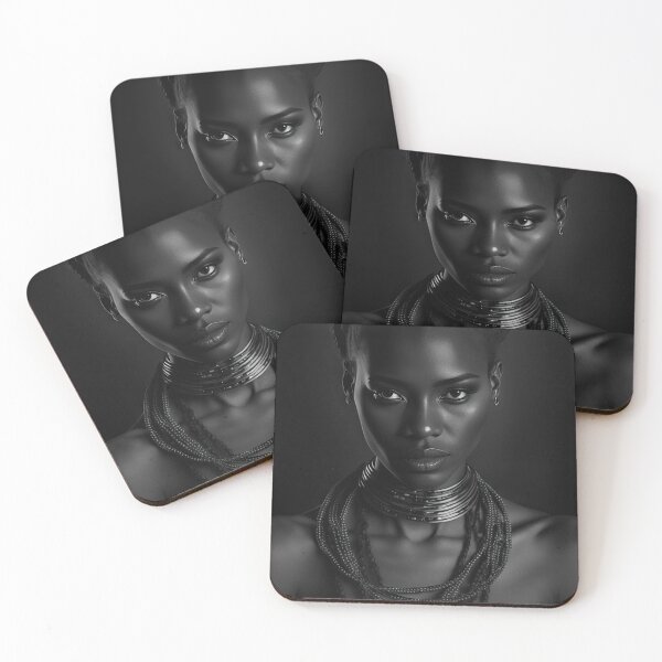 Item preview, Beautiful sensual black and white portrait of a black african woman - #1 designed and sold by 12points.