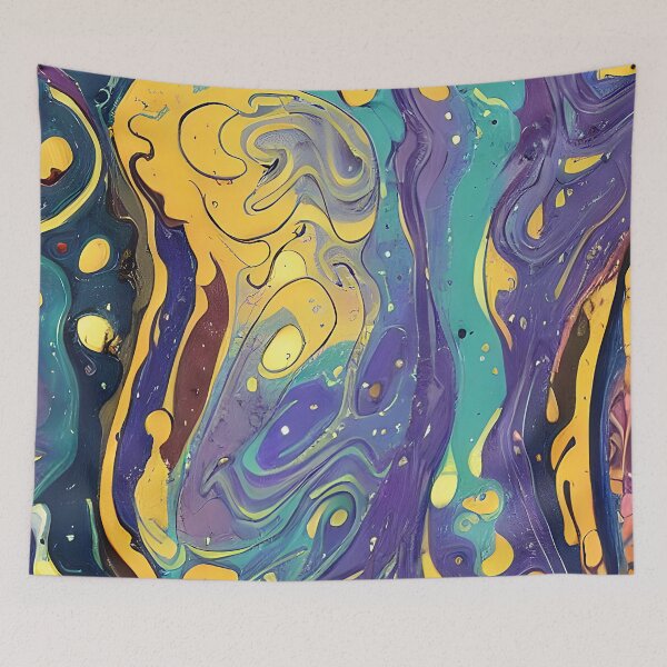 Aperçu de l'œuvre Purple and yellow abstract water blend créée et vendue par ibelieveimages.