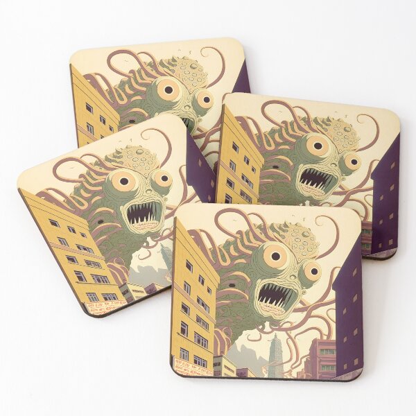 Item preview, Alien Monster with Tentacles Retrofuturism Japanese Anime Retro 50s designed and sold by AIWanderer.