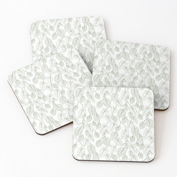 Item preview, Rainforest Leaves in khaki green and white designed and sold by Ellie Pankhurst.