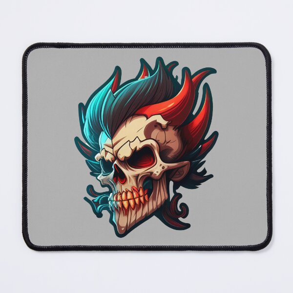 Item preview, Blue and Red Skull Character designed and sold by BoneyardGrafix.