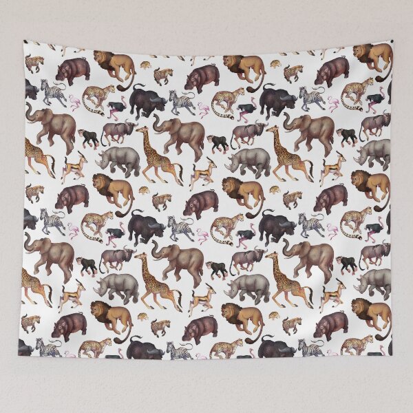 Item preview, Cozy Savanna Animals Pattern designed and sold by Phoenix of Starlight.