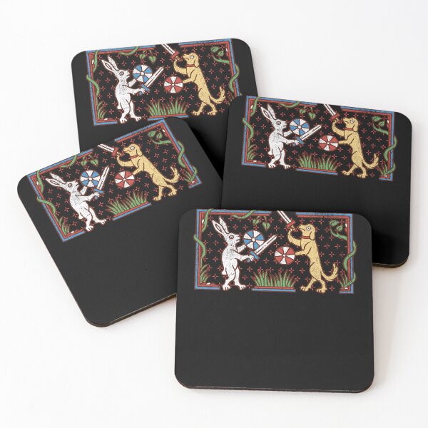 Item preview, Medieval Rabbit & Dog Sword Fighting designed and sold by WhistlingSnail.