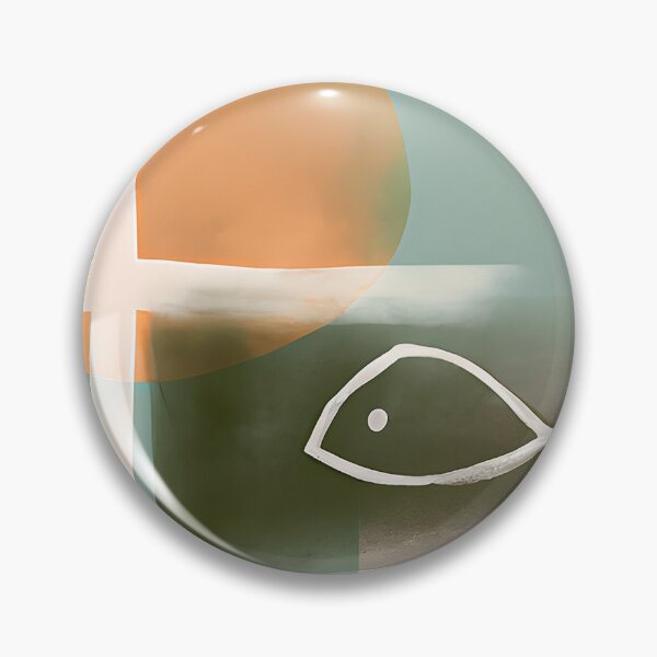 Artikelvorschau, Earth tones cross and fish minimalist art entworfen und verkauft von ibelieveimages.