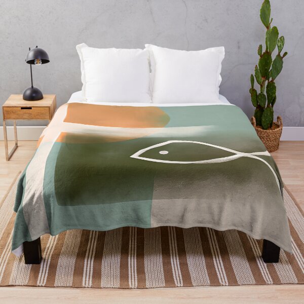 Item preview, Earth tones cross and fish minimalist art designed and sold by ibelieveimages.
