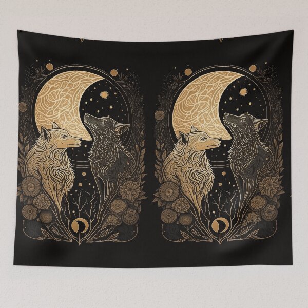 Item preview, Wolf moon fantasy tarot art designed and sold by Visual-wallart.