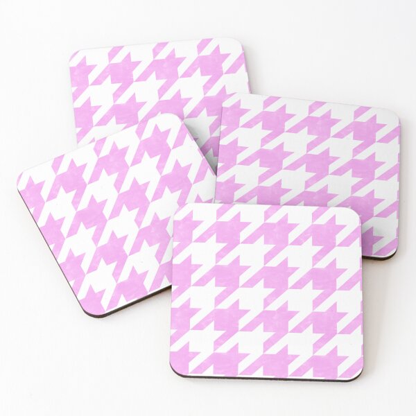 Item preview, Pink and White Houndstooth Check designed and sold by Packrat.
