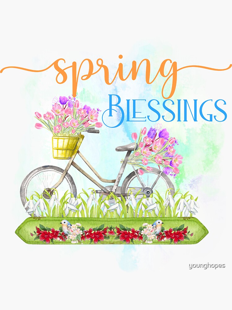 "Spring Blessings I Spring Decor" Sticker for Sale by younghopes