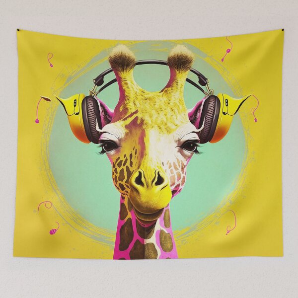 Artikelvorschau, Tragende Kopfhörer der netten Giraffe entworfen und verkauft von Petru&Myself.