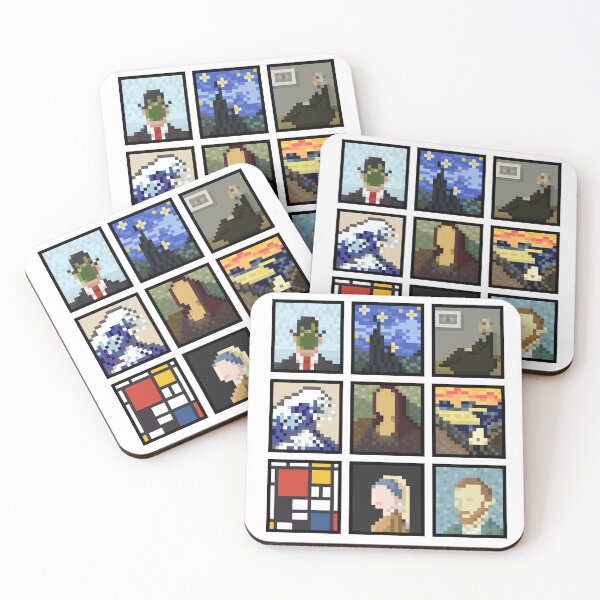 Item preview, Famous paintings pixel fan art designed and sold by Calum Margetts Illustration.