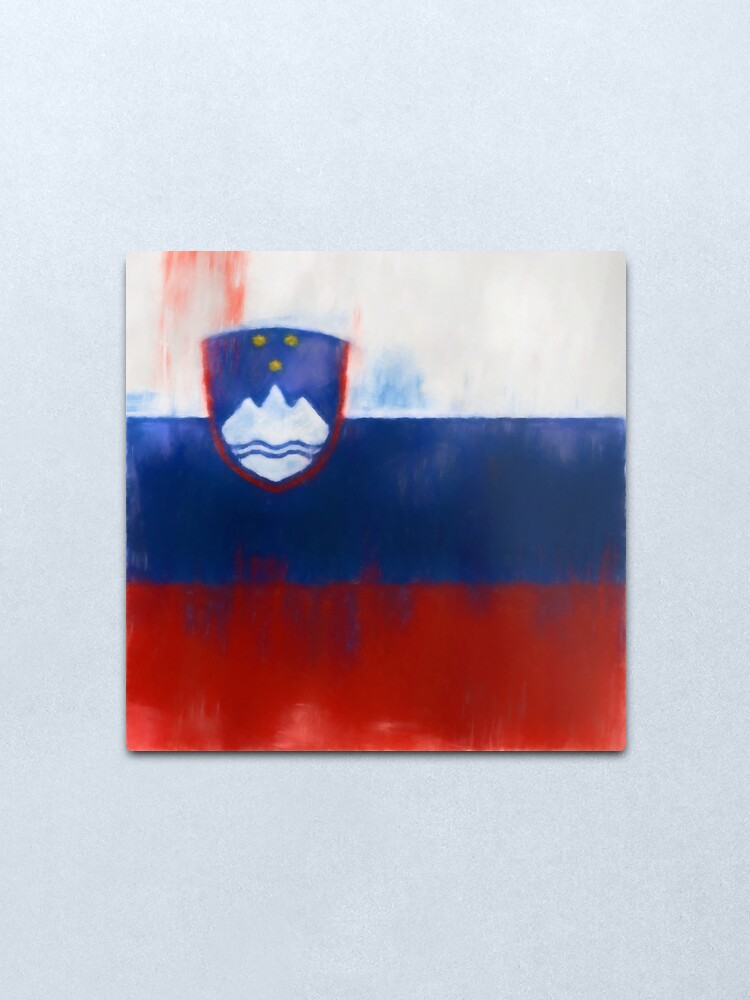 Alternate view of Slovenia Flag Reworked No. 1, Series 1 Metal Print