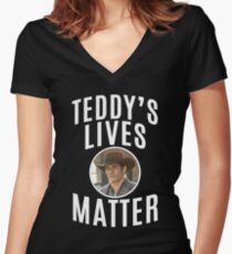 WESTWORLD - TV SHOW - TEDDY - TEDDY'S LIVES MATTER Women's Fitted V-Neck T-Shirt