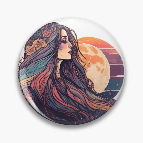 Item preview, Diosa retro de la luna del arco iris designed and sold by TheJadeCat.