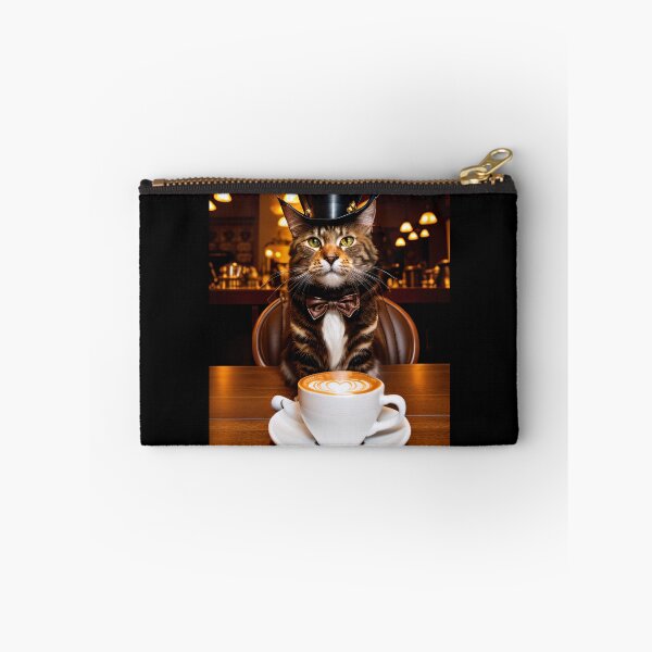 Item preview, Steampunk style coffee break. A cat portrait. designed and sold by ArtCreator2023.