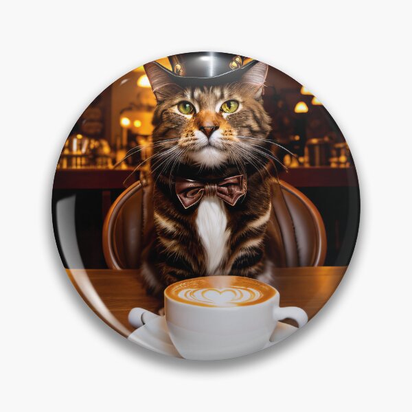 Item preview, Steampunk style coffee break. A cat portrait. designed and sold by ArtCreator2023.