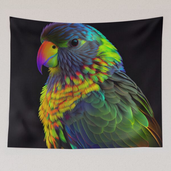 Item preview, Psychedelic Parrot in Neon Shades designed and sold by mcmtdesigns.