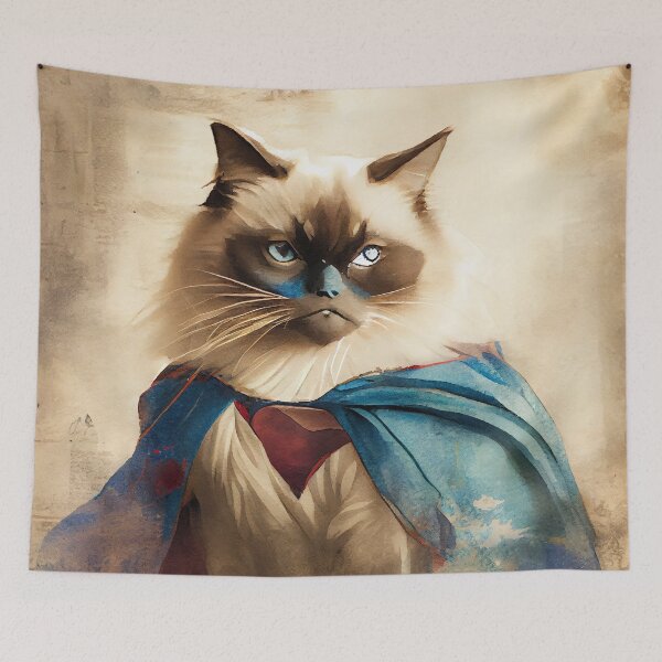 Item preview, Birman Cat Superhero 2 designed and sold by EmilyDayDreams.