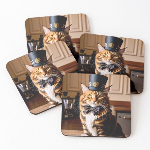 Item preview, Steam, coffee and cats. A steampunk style cat portrait. designed and sold by ArtCreator2023.