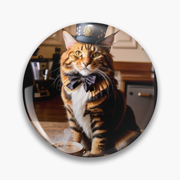 Item preview, Steam, coffee and cats. A steampunk style cat portrait. designed and sold by ArtCreator2023.