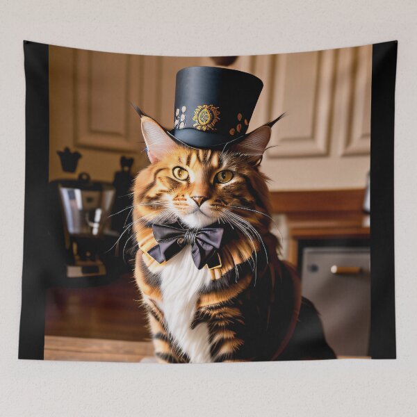 Item preview, Steam, coffee and cats. A steampunk style cat portrait. designed and sold by ArtCreator2023.