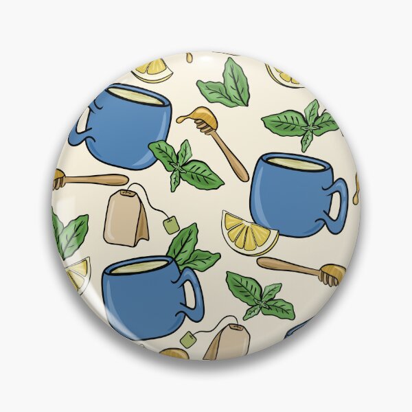 Item preview, Mug of Lemon Mint Tea with Honey Seamless Pattern Design designed and sold by CreativeDraws42.