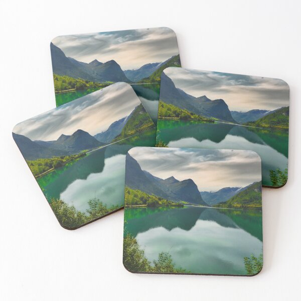 Item preview, Scenic view of lake and mountains against sky designed and sold by ImgPrint.