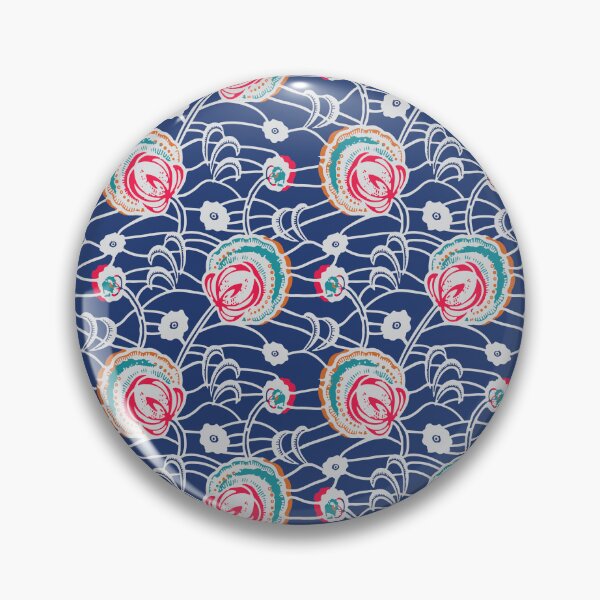 Item preview, African Wax Print Flowers in Blue and White designed and sold by EarthaDesigns.