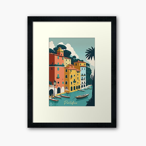 Travel poster: Portofino Framed Art Print
