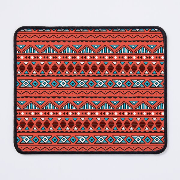 Item preview, African Wax Print in Coral and Blue Geometric Shapes designed and sold by EarthaDesigns.