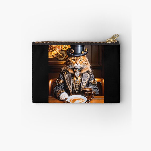 Item preview, When steampunk cats drink coffee. A portrait designed and sold by ArtCreator2023.
