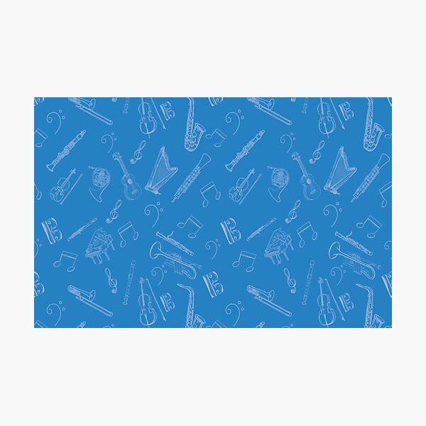 Item preview, Musical instruments pattern treble clef bass clef tenor or alto clef designed and sold by piesdesignart.