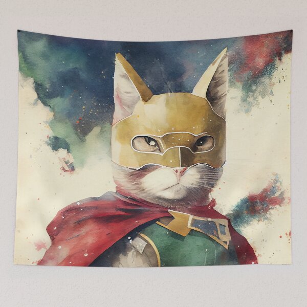 Item preview, Chinchilla Cat Superhero 2 designed and sold by EmilyDayDreams.