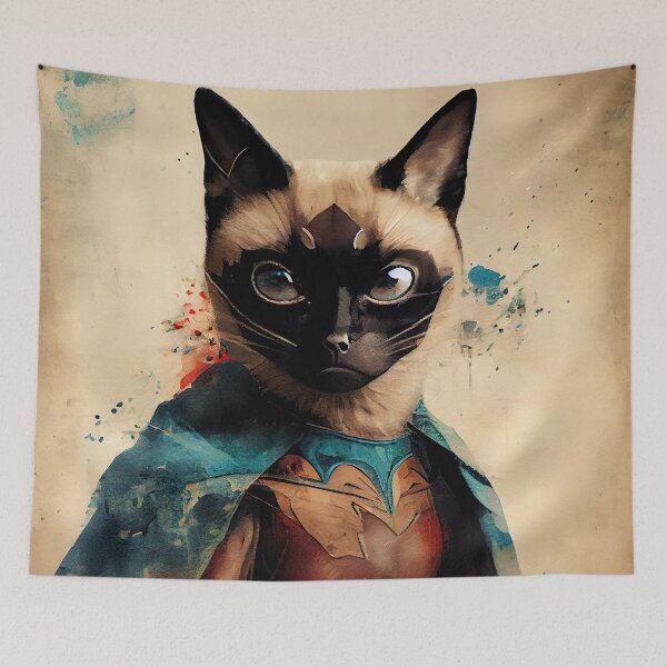 Item preview, Siamese Cat Superhero designed and sold by EmilyDayDreams.