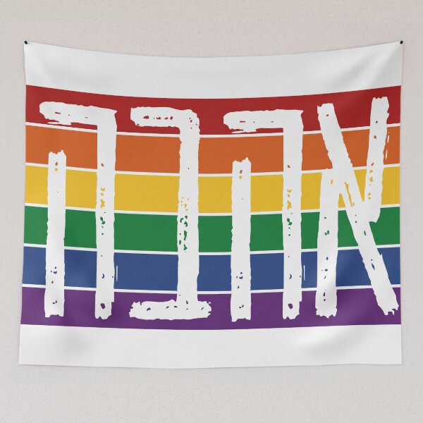Item preview, Hebrew "AHAVAH" = "LOVE" On a Rainbow - LGBTQ Jews designed and sold by Amber Dove Studio.