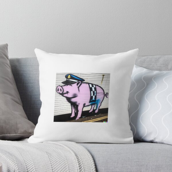 Aperçu de l'œuvre cochon policier streetart créée et vendue par ArtVaultDesigns.