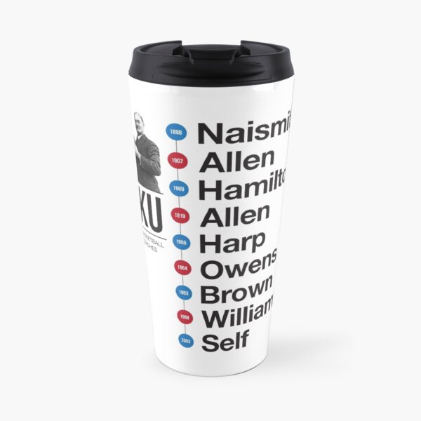 History of KU Basketball Coaches Travel Mug