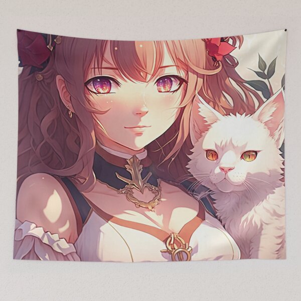 Item preview, "The Spell Weaver's Companion: A Stunning Portrait of a Female Wizard and Her Cat" designed and sold by PJGartui.