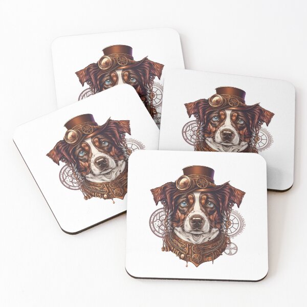 Item preview, Border collie steampunk dog illustration designed and sold by Gerald Waters.