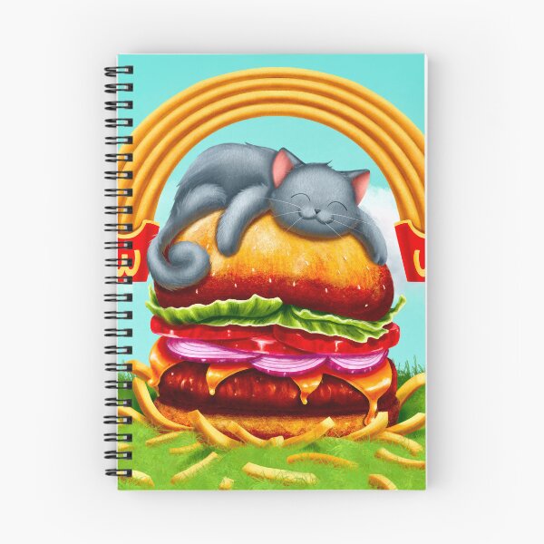 Item preview, The greedy cat eats his hamburger designed and sold by Elodie-Uft.