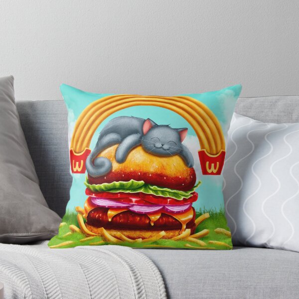 Item preview, The greedy cat eats his hamburger designed and sold by Elodie-Uft.