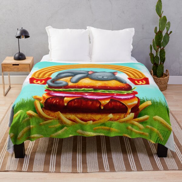 Item preview, The greedy cat eats his hamburger designed and sold by Elodie-Uft.
