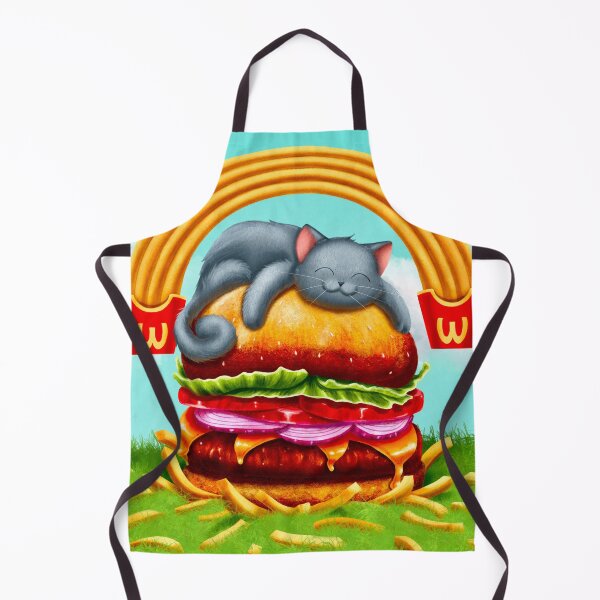 Item preview, The greedy cat eats his hamburger designed and sold by Elodie-Uft.